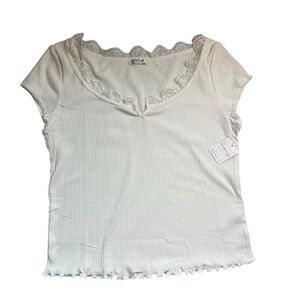 Free People Intimately Free NEW Ribbed Ivory Size XL Top